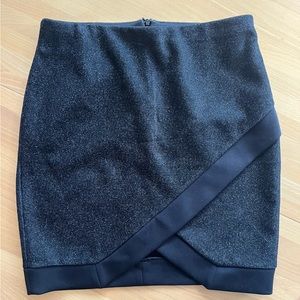 EXPRESS black metallic mini skirt size small